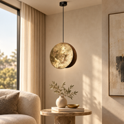 Lampadario a Sospensione Wheel Ruota Oro e Nero Ø30 cm H137 cm