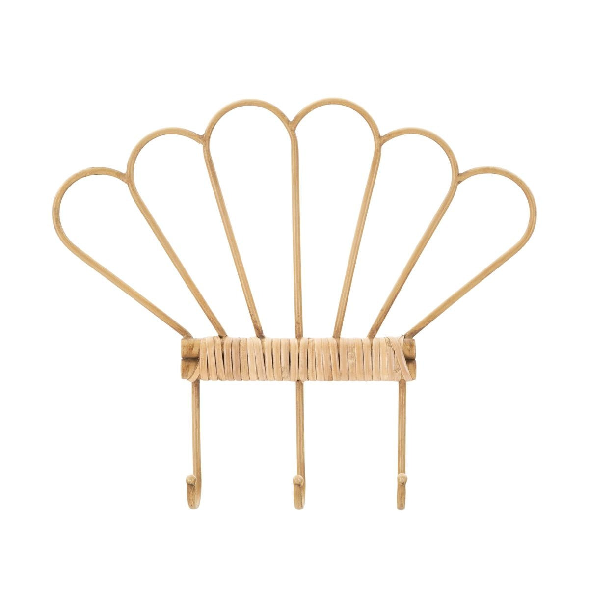 Appendiabiti da Parete Panama 3 Ganci 32,7x37,5x5 cm Effetto Rattan
