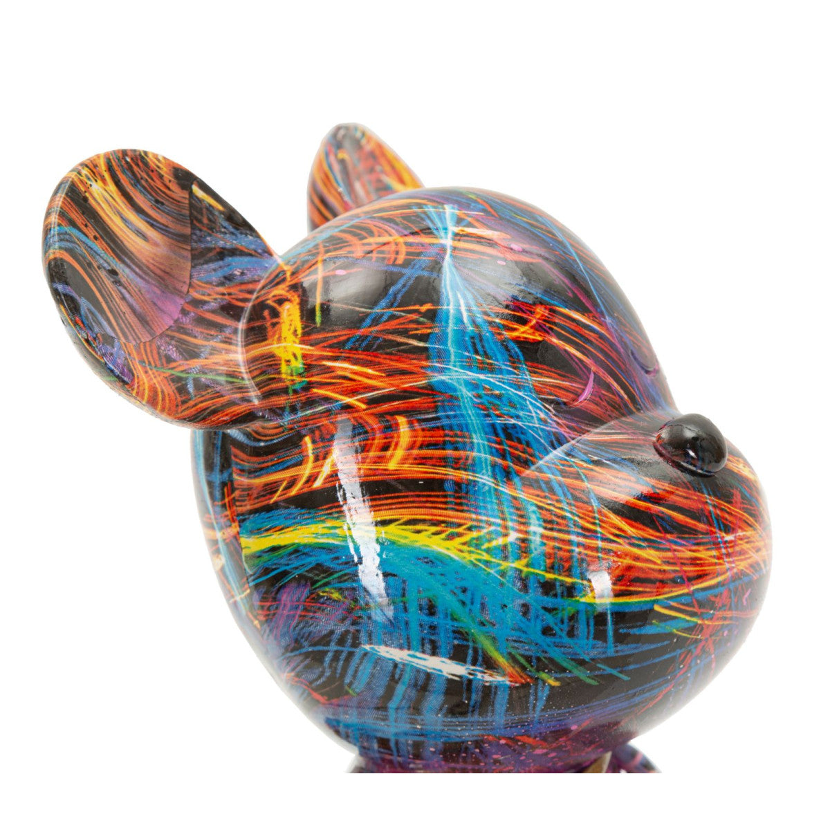 Scultura Orsetto Psyco Multicolore 23,5 cm in Resina 10,5x12x23,5cm
