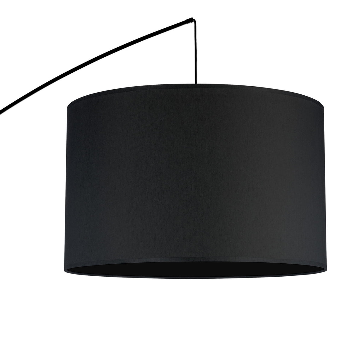 Lampada da Terra ad Arco Moby Black Nera H 245 cm con Paralume Ø60 cm