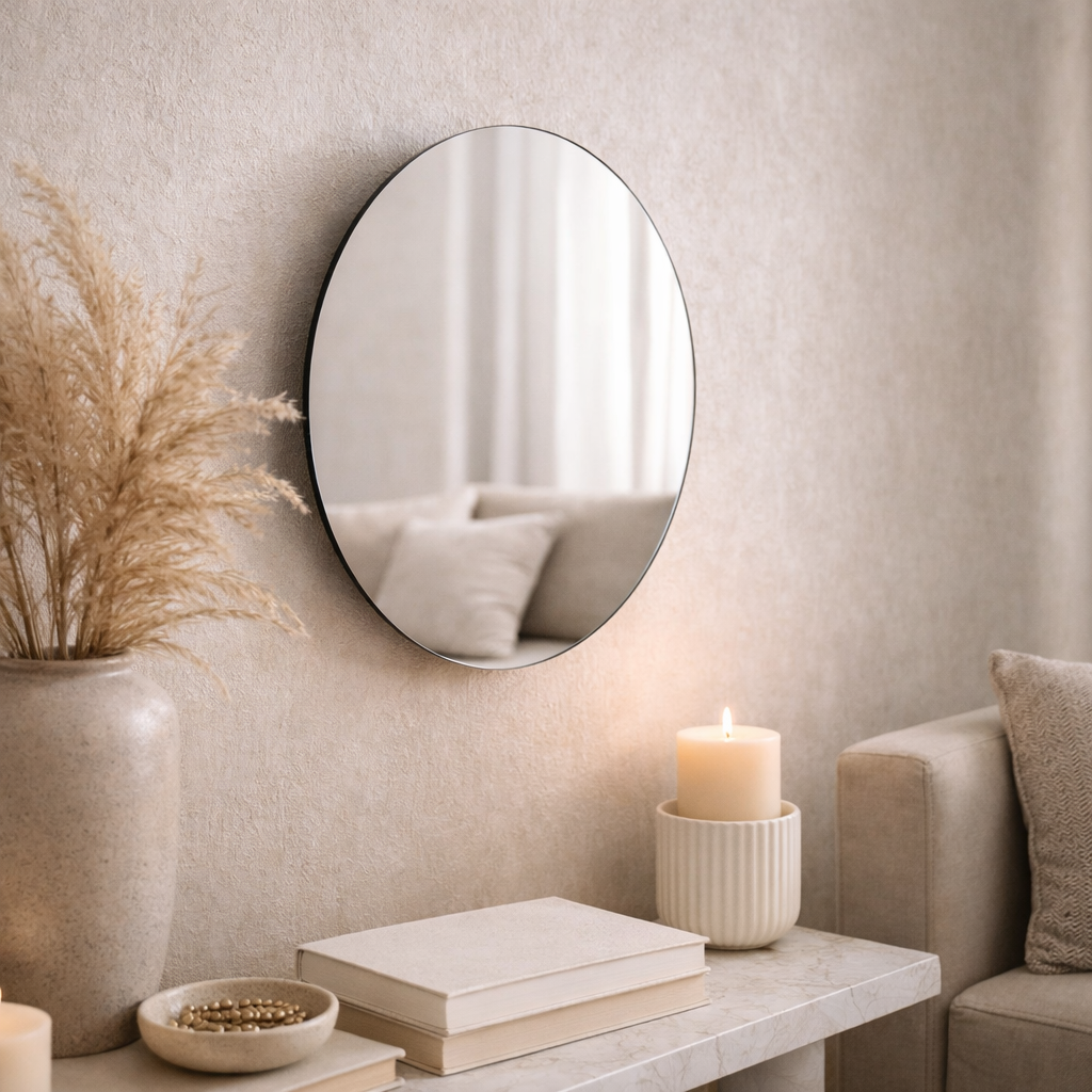 Applique Led Tonda con Effetto Specchio D. 29cm 3000K Bianco Caldo