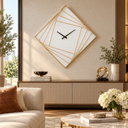 Orologio da Parete Goldy Line 85x85 cm Oro Design Geometrico