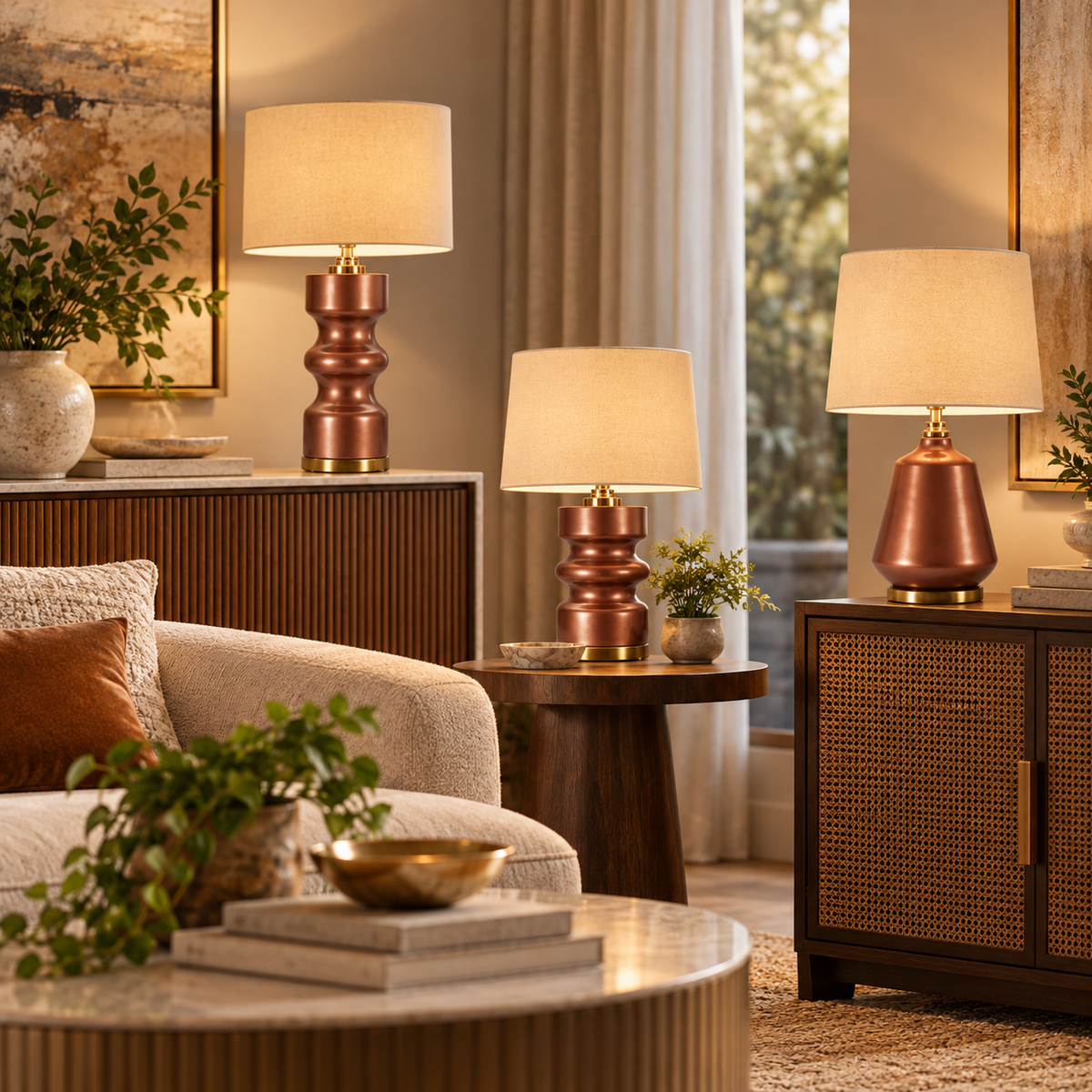 Lampada da Tavolo Rosenthal in Vetro con Paralume in Tessuto – 3 Modelli