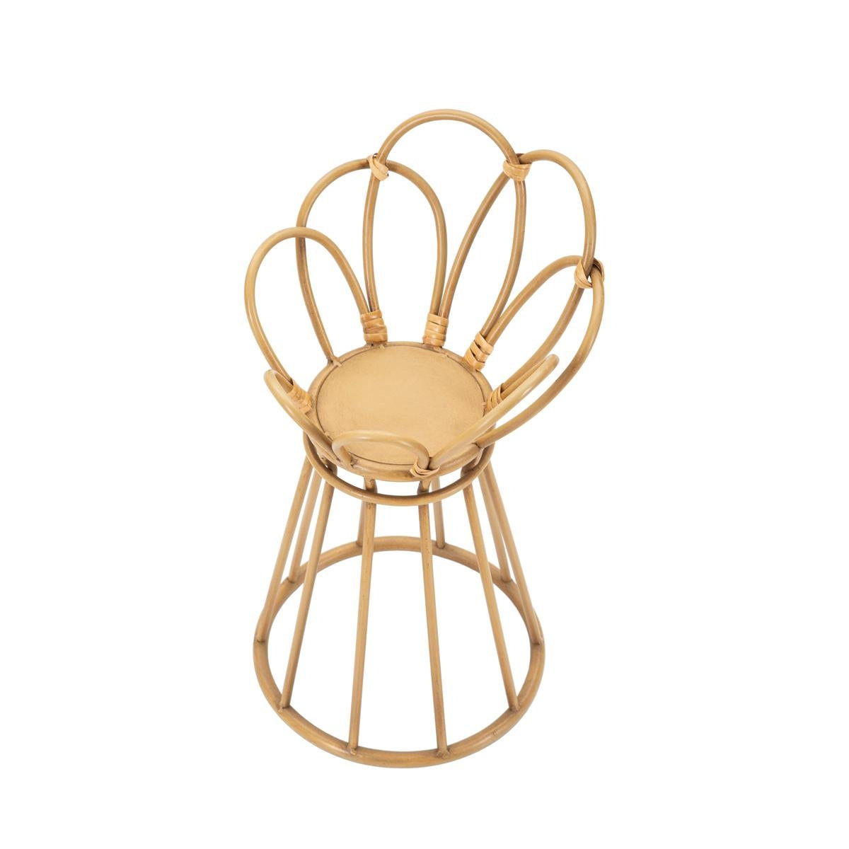 Portavasi Fioriera Panama Tower 48x28x28 cm in Metallo Effetto Rattan