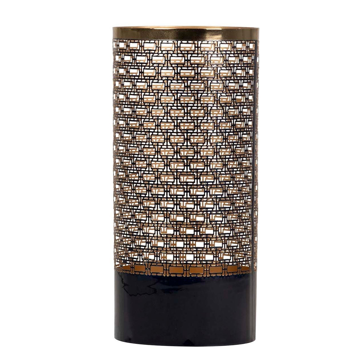 Portaombrelli in Metallo Decorativo 20x20x45 cm Design Geometrico