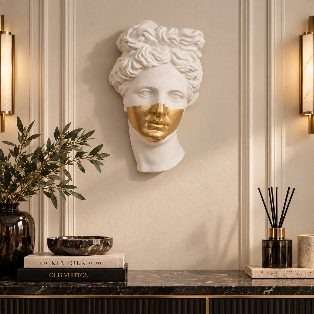 Decorazione da Parete Apollo Scultura Murale 26×42 cm