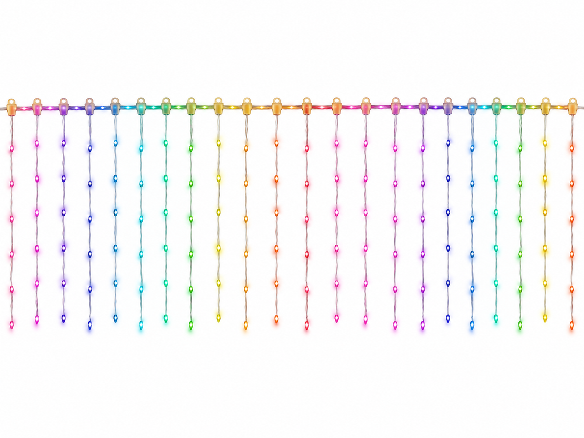 Tenda Luminosa Smart RGB 400 LED 4x1 m con App e Telecomando IP44