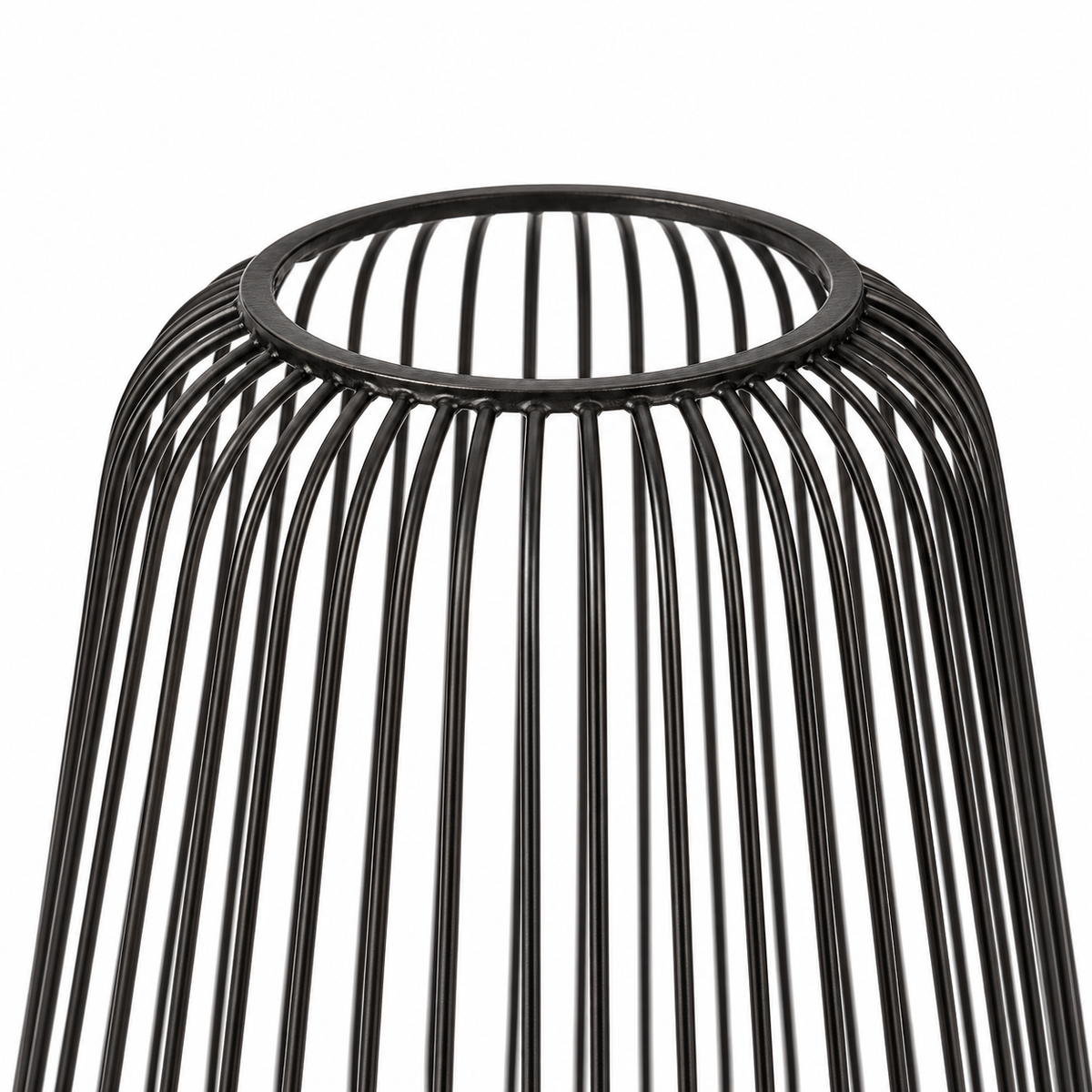 Portacandele Decorativo Nero in Metallo e Vetro 22 x 30 cm