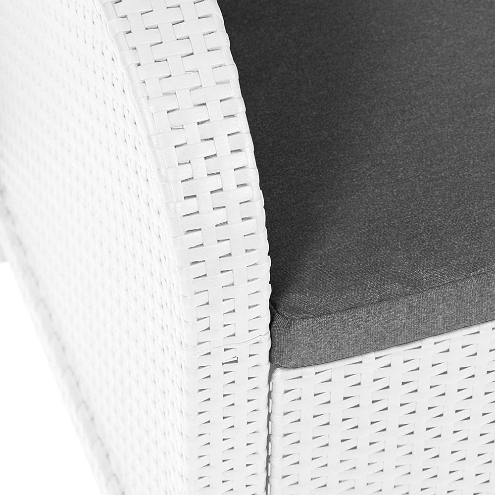 Salotto da Giardino Keter Rosalie Bianco Effetto Rattan con Cuscini