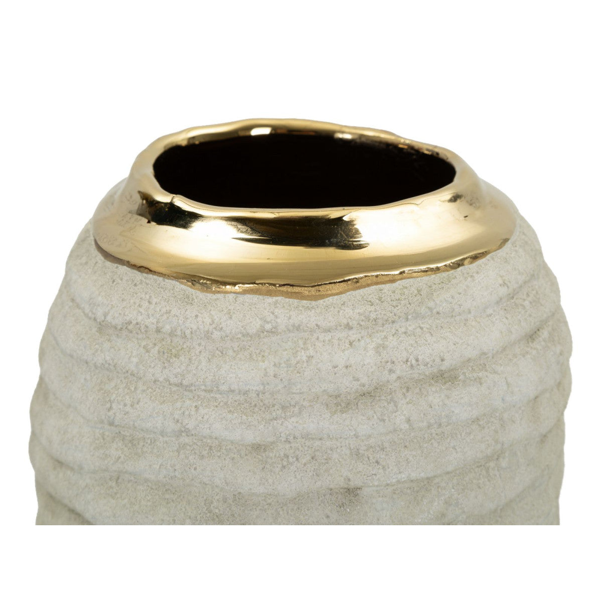 Vaso Lima in Ceramica Ø12,5 x H25 cm Grigio/Oro