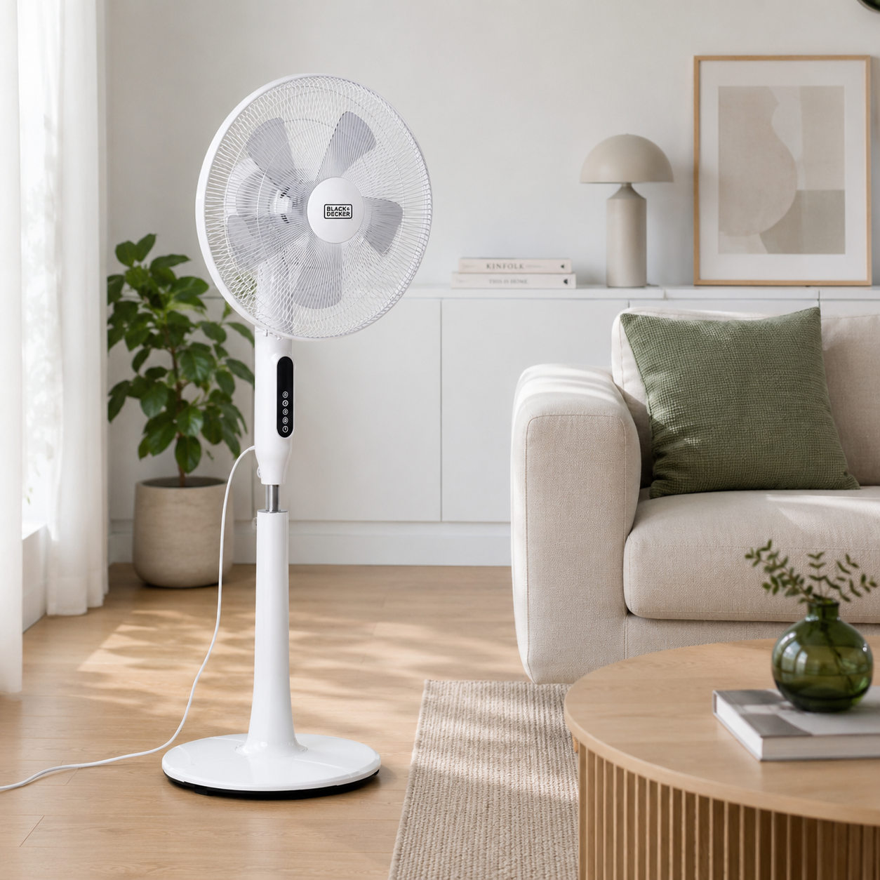 Ventilatore A Piantana Colonna Girevole 50W 135 CM Con Telecomando