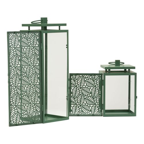 LANTERNE HALL COPPIA CM 15X14,5X41,5-15X14,5X24 (VETRO TEMPERATO)