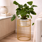 Supporto Portapiante Wire Brass in Metallo Color Oro H 44 cm