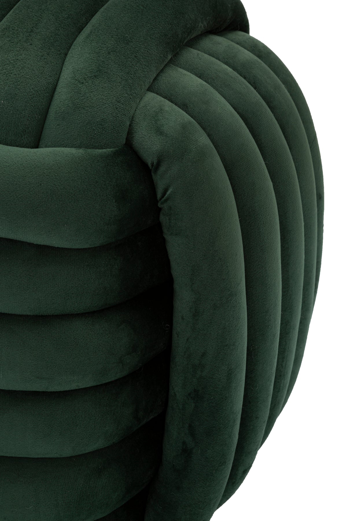 Pouf Annodato in Velluto Verde 45 x 45 cm Seduta Decorativa Morbida