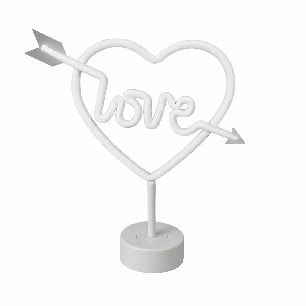 Lampada Neon LED Cuore Love con Freccia Decorazione Romantica