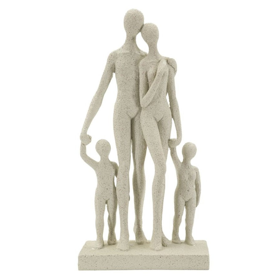 Statuetta Family Stons Beige in Poliresin 16x8x30,5cm