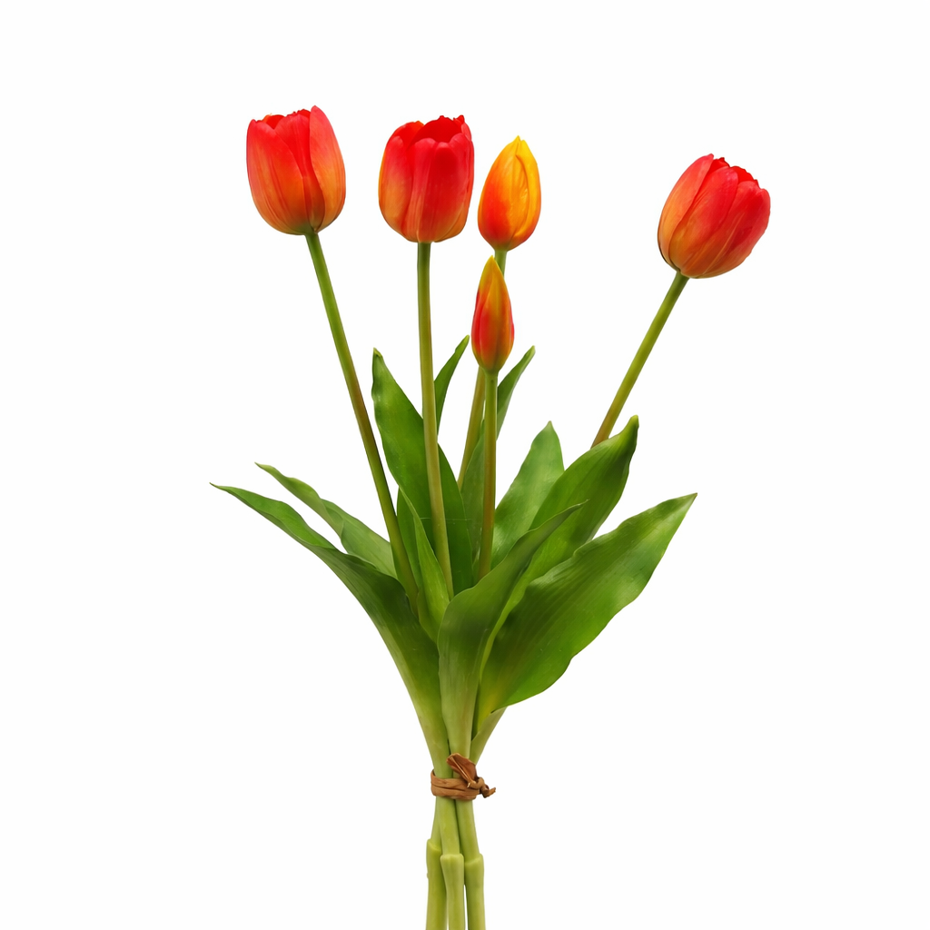 Mazzo di Tulipani Artificiali Realistici Olis 5 Tulipani  H 40cm