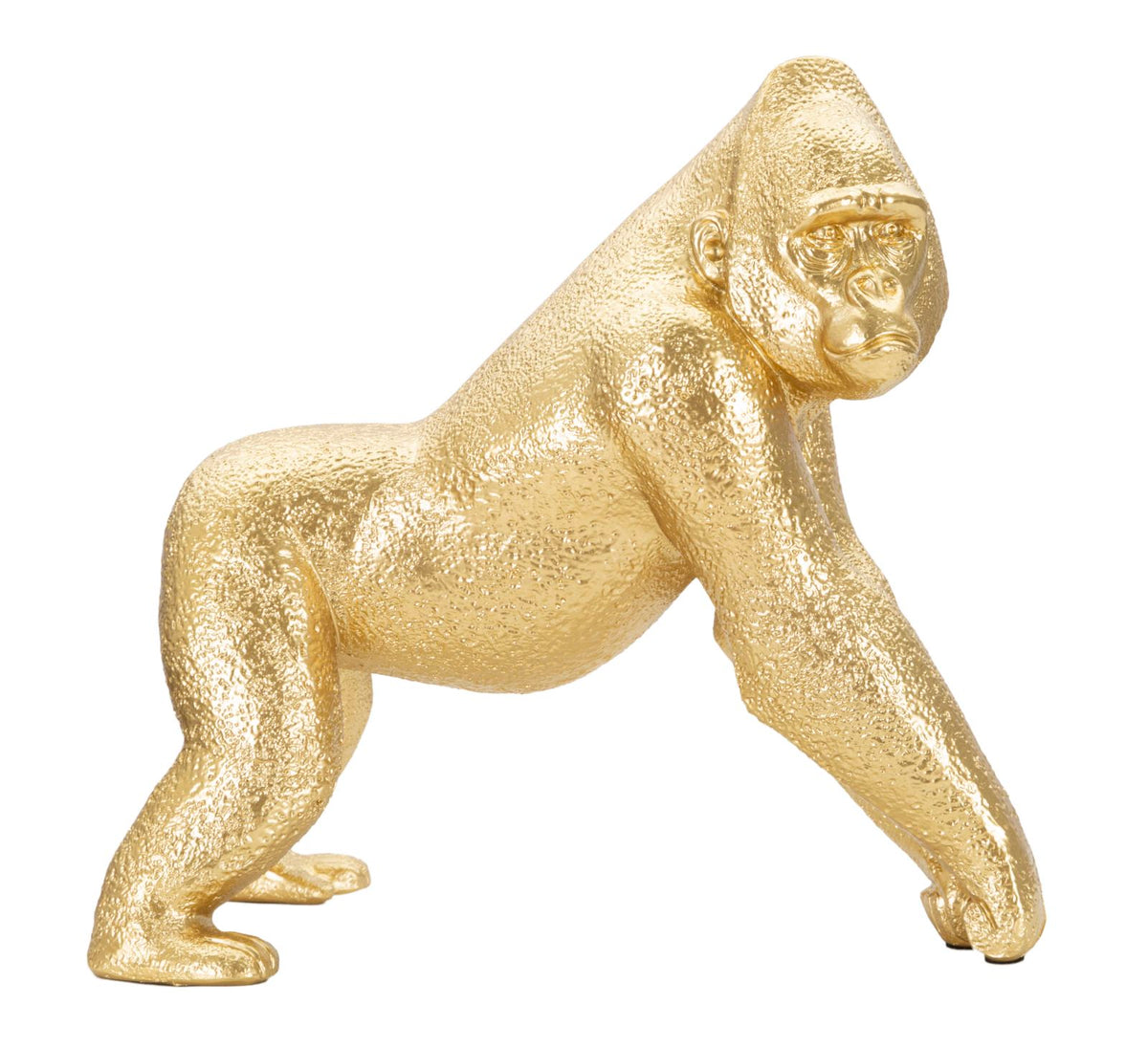Statuetta Decorativa Gorilla Oro in Poliresina 24,3 x 13,9 x H22,8 cm