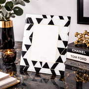 Cornice Portafoto Geometrica Stampa Foil In Vetro Bianco e Nero 10x15 CM