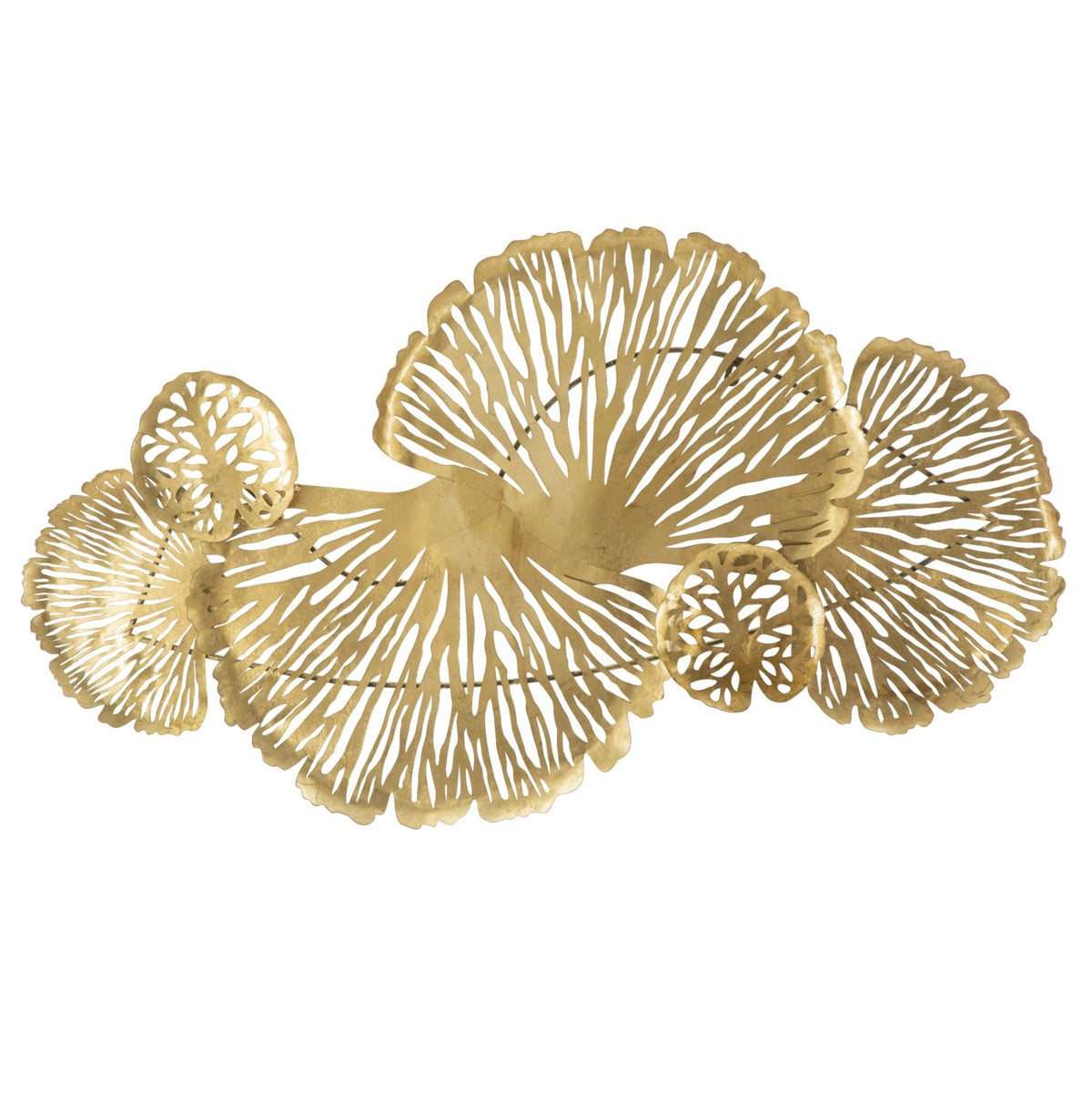 Pannello Decorativo Iris Verticale 115x5x64 cm in Ferro Dorato