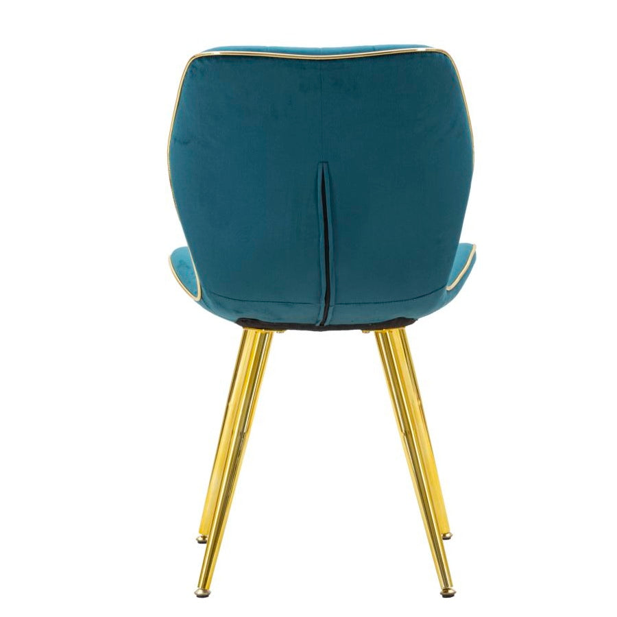 Set 2 Sedie Paris Space Ottanio e Oro 46x58x77 cm in Velluto Sintetico