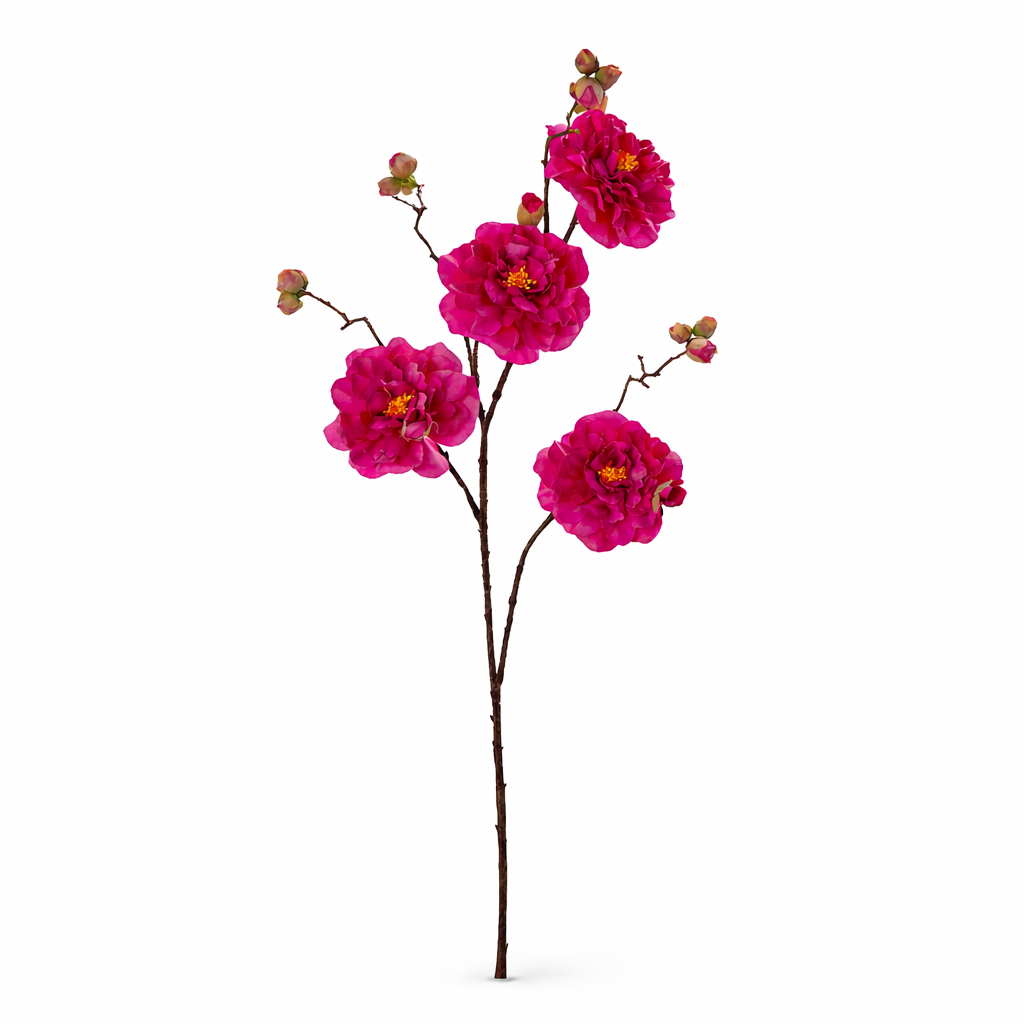 Ramo Camelia Artificiale Jumbo Fucsia con Boccioli H100 cm 4 Fiori