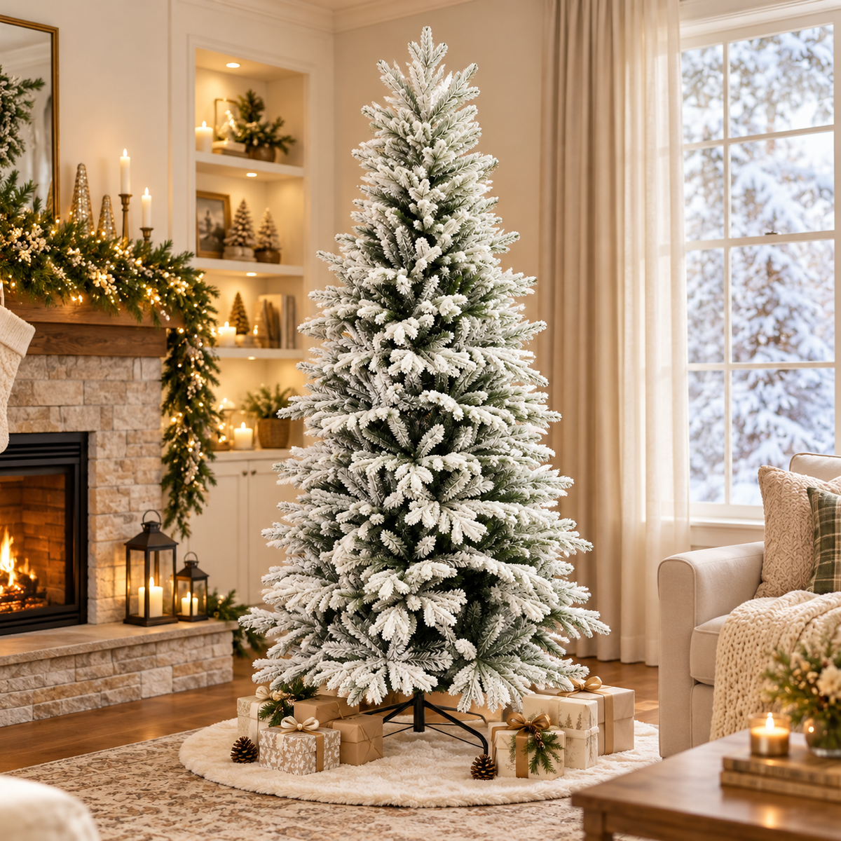 Albero di Natale Innevato Alnus in PVC e PE 180 e 210 cm