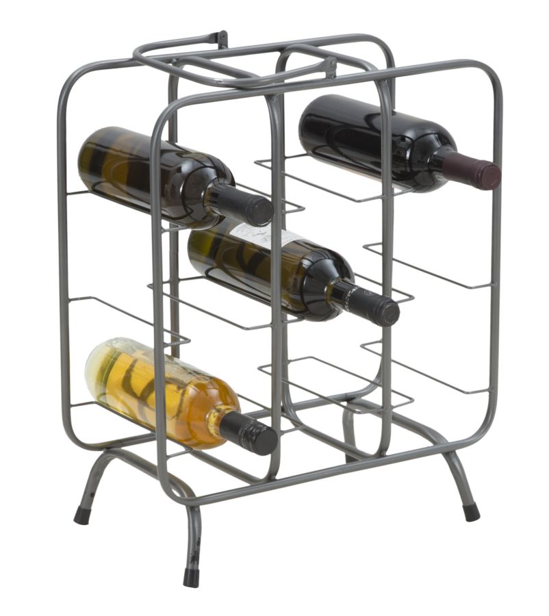Portabottiglie Rack Quadrato 9 Posti 40x23x47,5 cm in Ferro