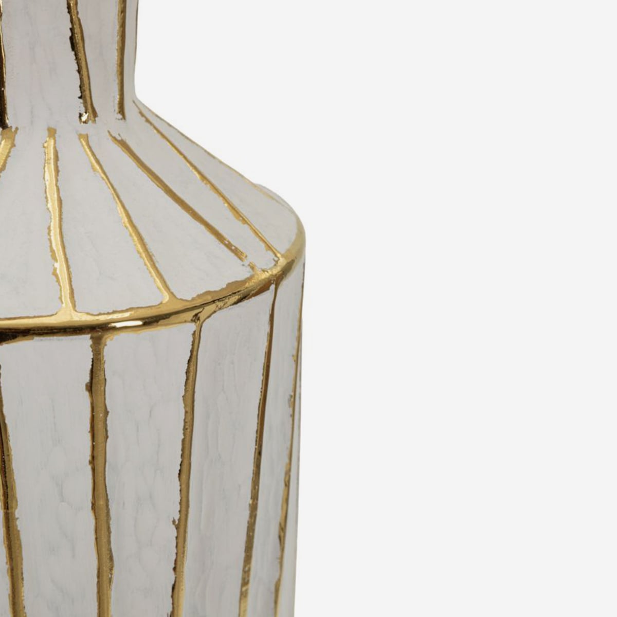 Lampada da Tavolo Tangeri Ø45x73 cm in Ceramica Bianca e Oro