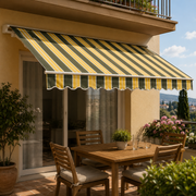 Tenda da Sole a Caduta 100x250 cm Righe Verde/Giallo P3002 con Braccetti