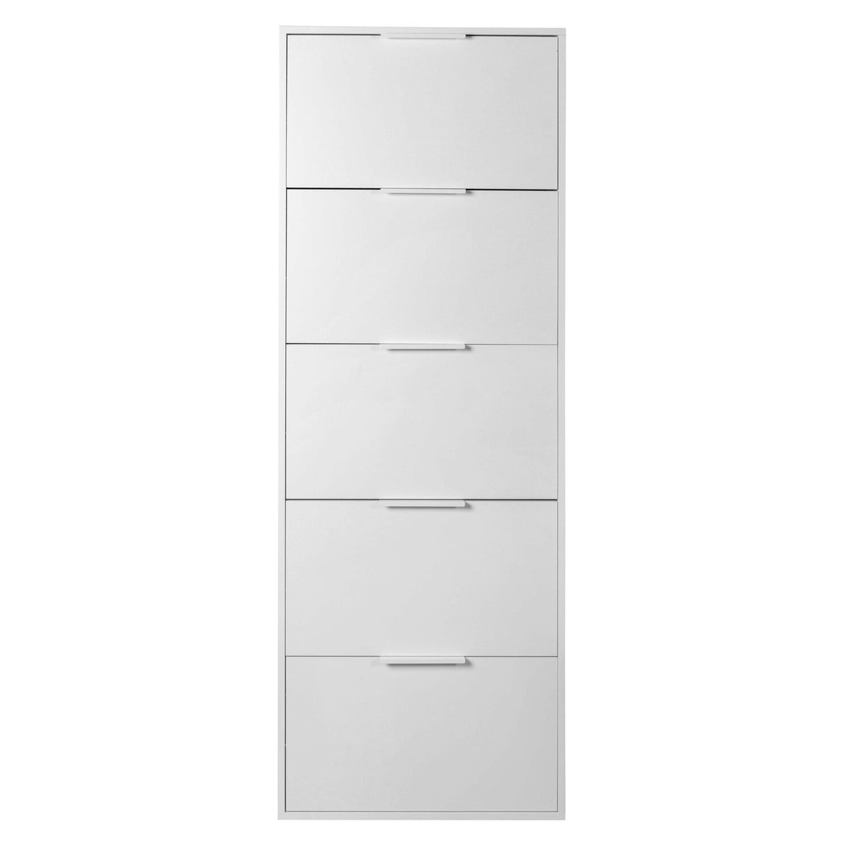 Scarpiera Slim 5 Ribalte 65x15xH174 cm – Bianco e Rovere Artisan