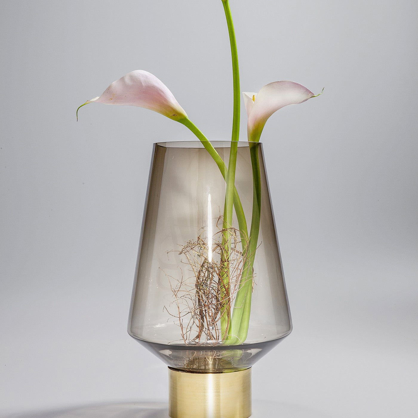Vaso Decorativo Noble Marrone In Vetro 40 cm