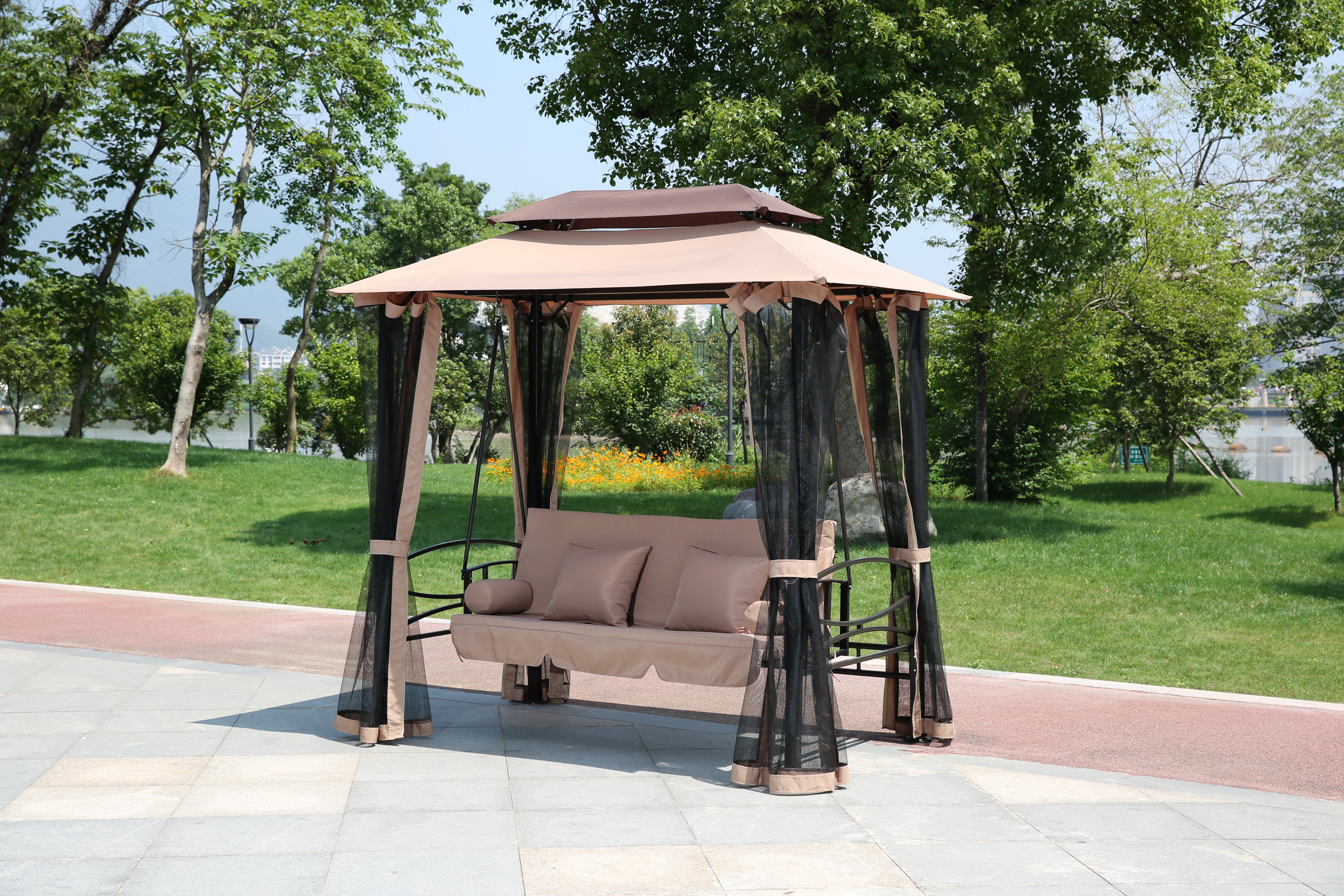 C DONDOLO HAREM IN ACCIAIO C/MOSCHIERA BEIGE SC
