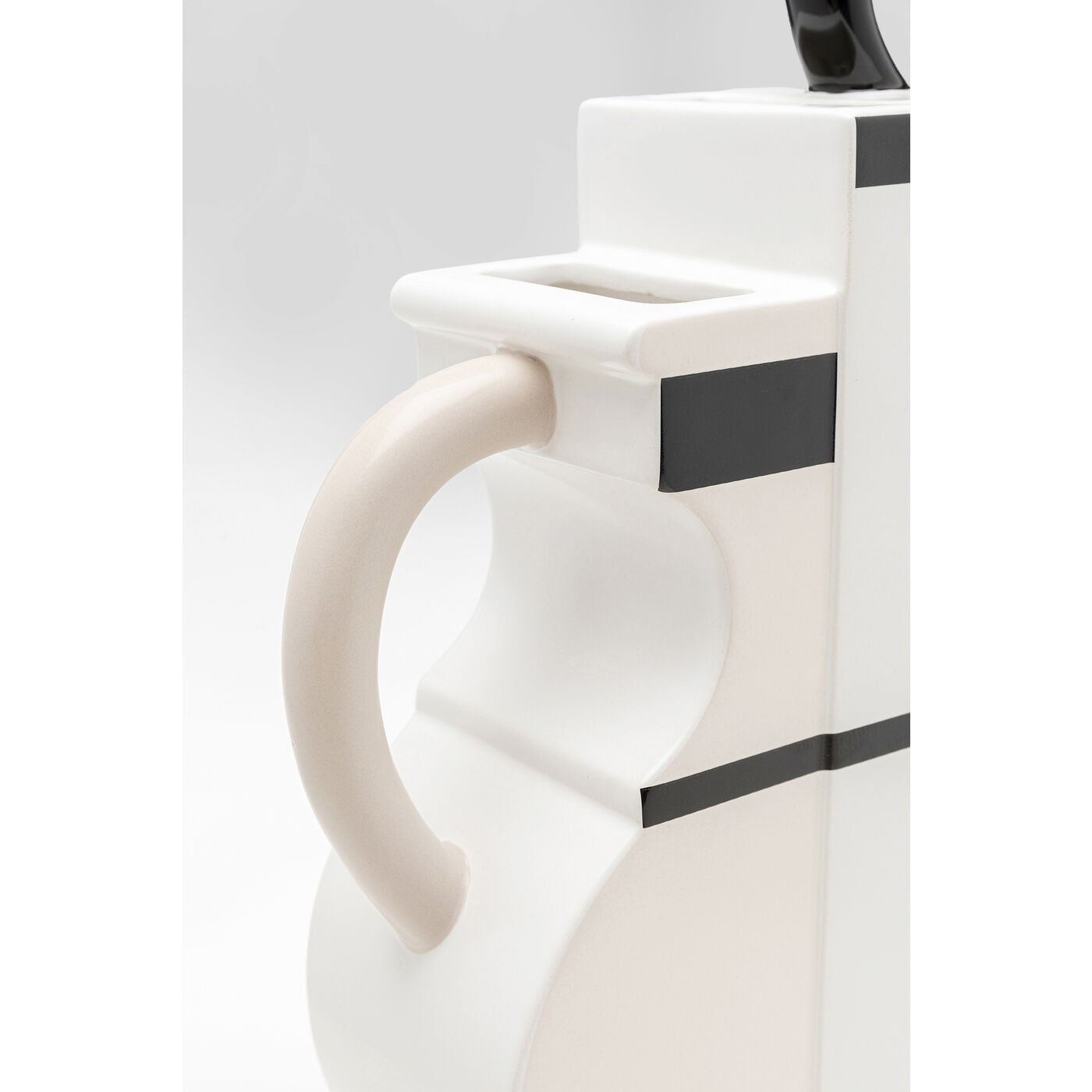 Vaso Decorativo Perfect Match Bicolore Bianco e Nero Linee Scultoree 35cm