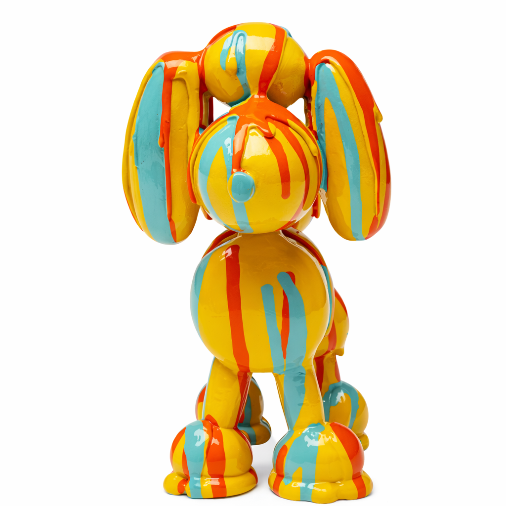 Statuetta Decorativa Cane Barboncino Multicolor Dog Holi 17cm Scultura Design Pop