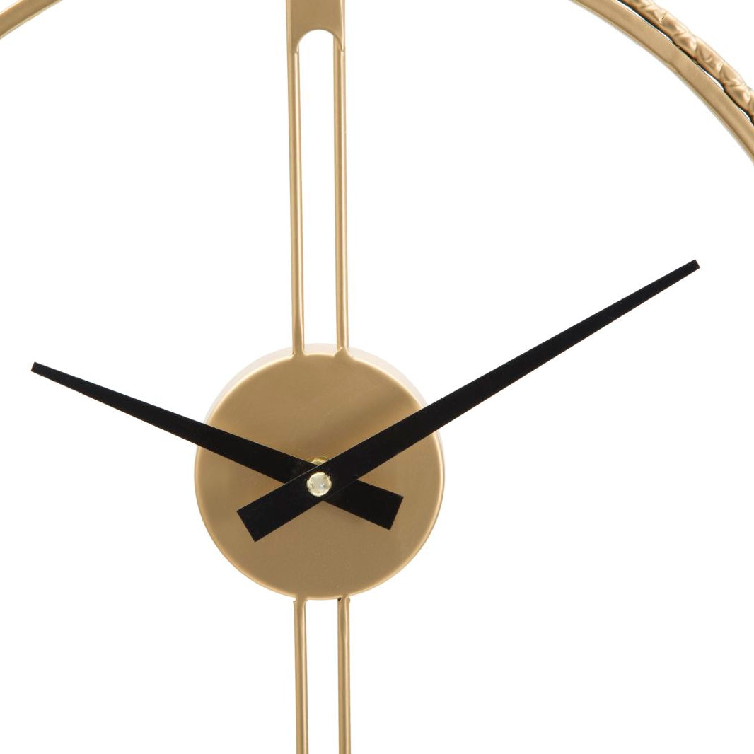 Orologio da Parete Gold Strips Ø50 cm Oro Design a Cerchi Intrecciati