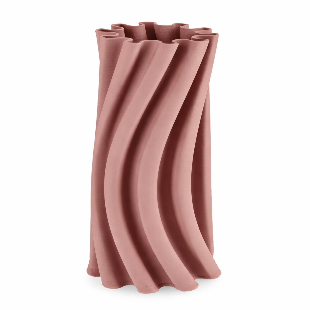 Vaso Design in Ceramica 3D Haylee Color Terracotta Stile Moderno