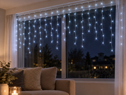 Tenda Luminosa Programmabile 128 LED 3,5x0,8 m Bianco Caldo e Freddo IP44