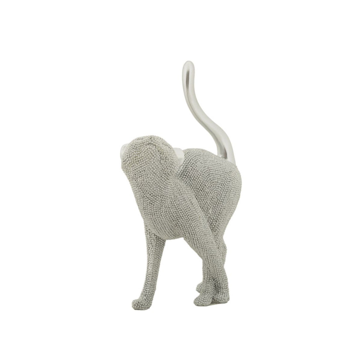 Statuetta Decorativa Gatto Sparky Argento 26 cm in Poliresina