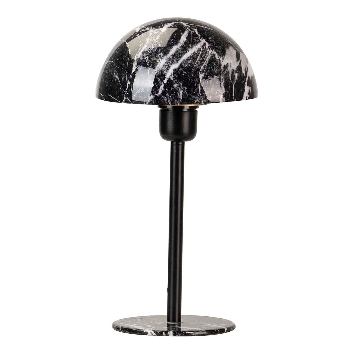 Lampada da Tavolo Effetto Marmo Nero in Metallo 26 x 43 cm