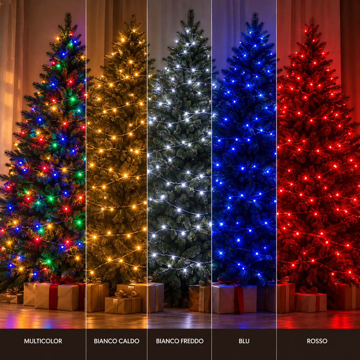 Catena Luminosa Luci Led Natalizia 100-1000 LED IP44 – Vari Colori e Lunghezze