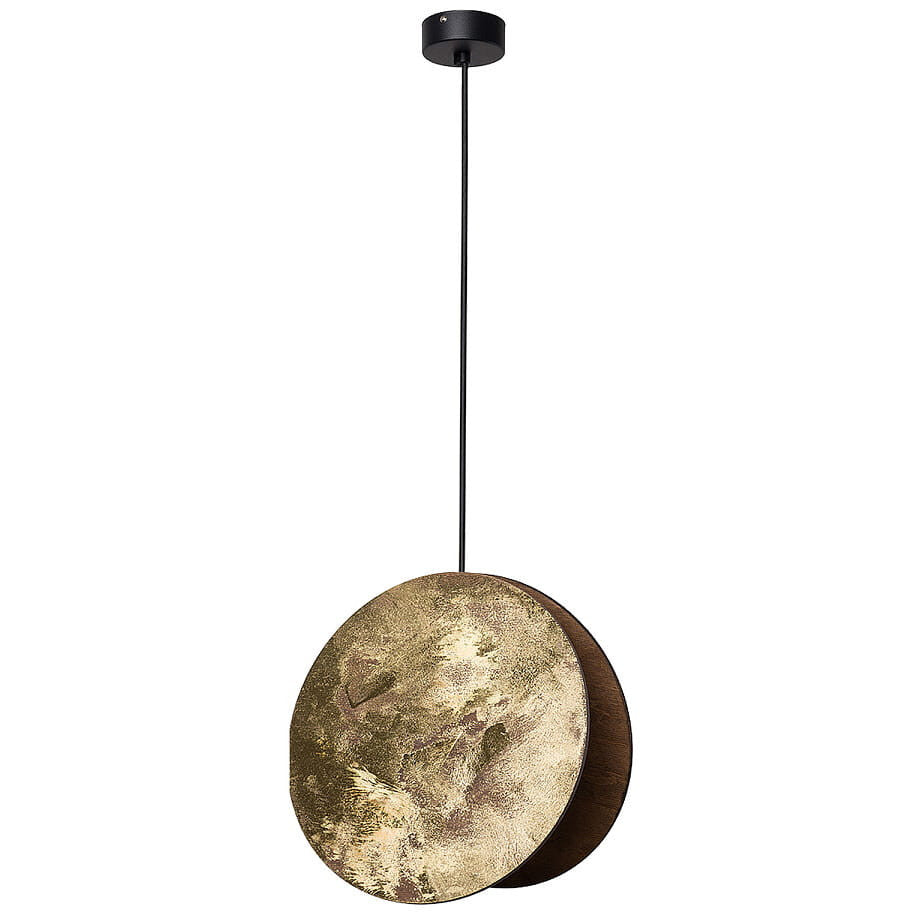 Lampadario a Sospensione Wheel Ruota Oro e Nero Ø30 cm H137 cm