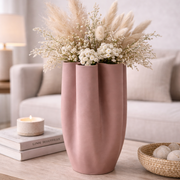 Vaso Decorativo Maeli Scultoreo Ondulato In Ceramica H 32cm