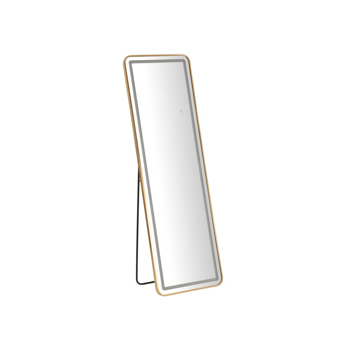 Specchio da Terra LED Simple Rettangolare Oro in Alluminio 50 x H160 cm