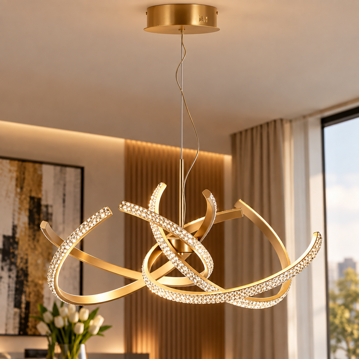 Lampadario LED Celtic Oro Ø62 cm – 65W con 3 Temperature di Colore
