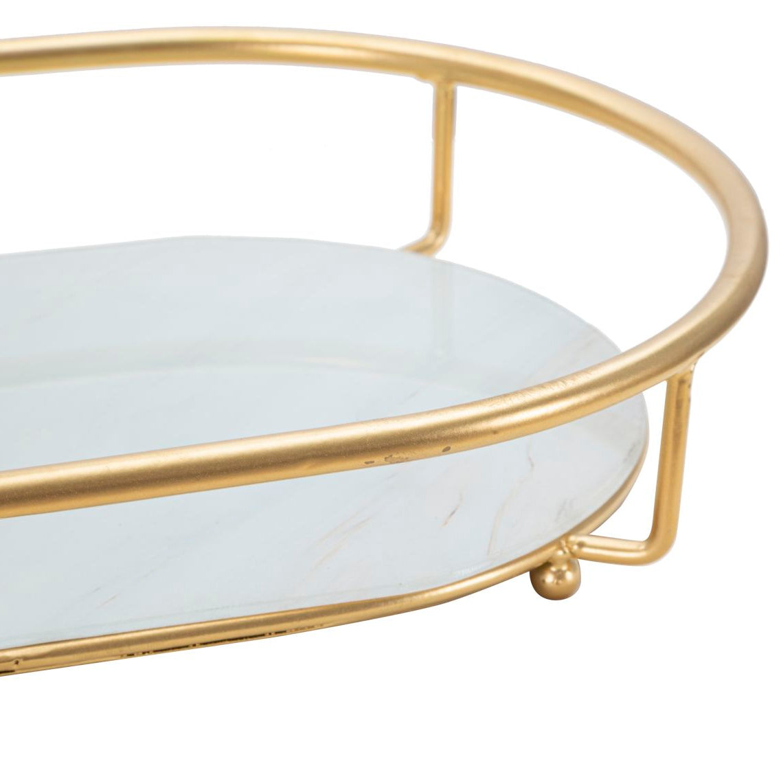 Svuotatasche 2 Levels Oro 36x22,5x27 cm in Ferro e Vetro a Specchio