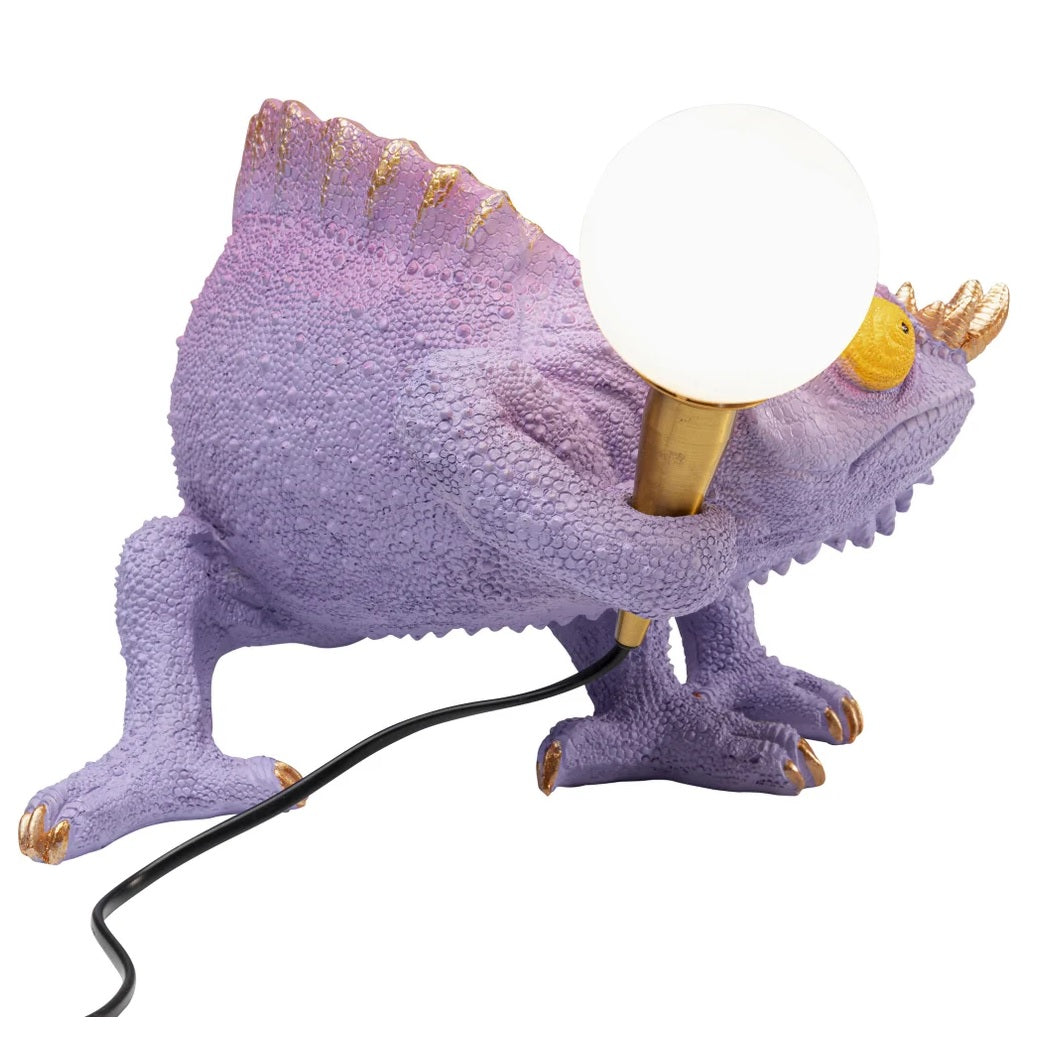 Lampada da Tavolo Decorativa Camaleonte Viola 44cm