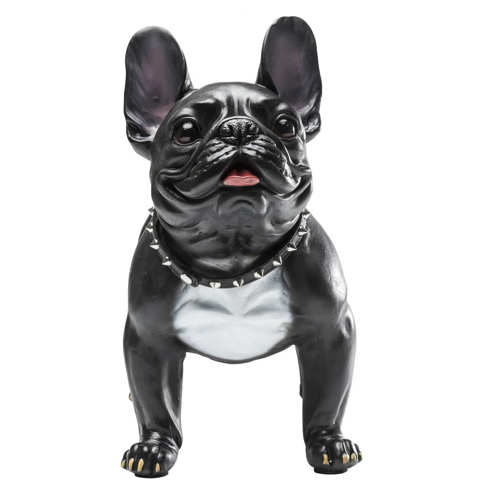 Statuetta Figura Decorativa Cane Bulldog Gangster Dog Scultura Pop in Resina