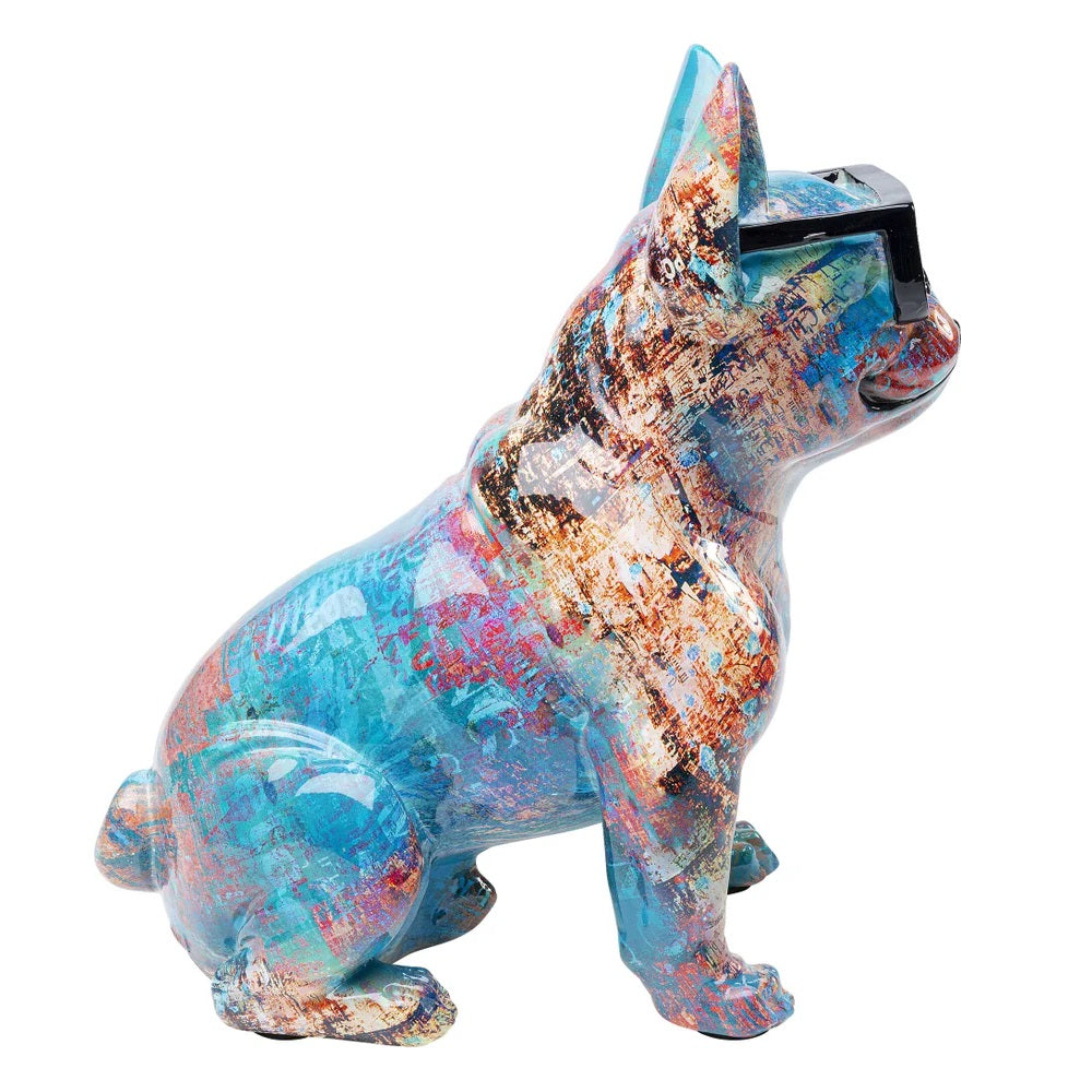 Statuetta Dog of Sunglass Decorativa Cane con Occhiali da Sole Pop Design