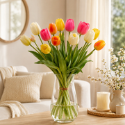 Mazzo di Tulipani Artificiali Realistici Olis 5 Tulipani  H 40cm